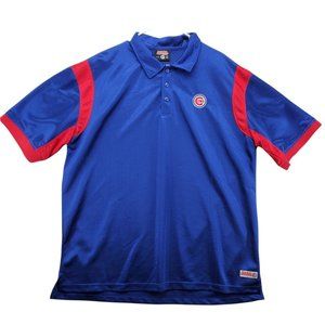 CHICAGO CUBS Shirt Men's Polo By Stiches Logo Blue Baseball Size Extra Large